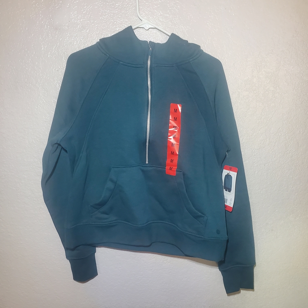 Teal Half-Zip Sweatshirt M